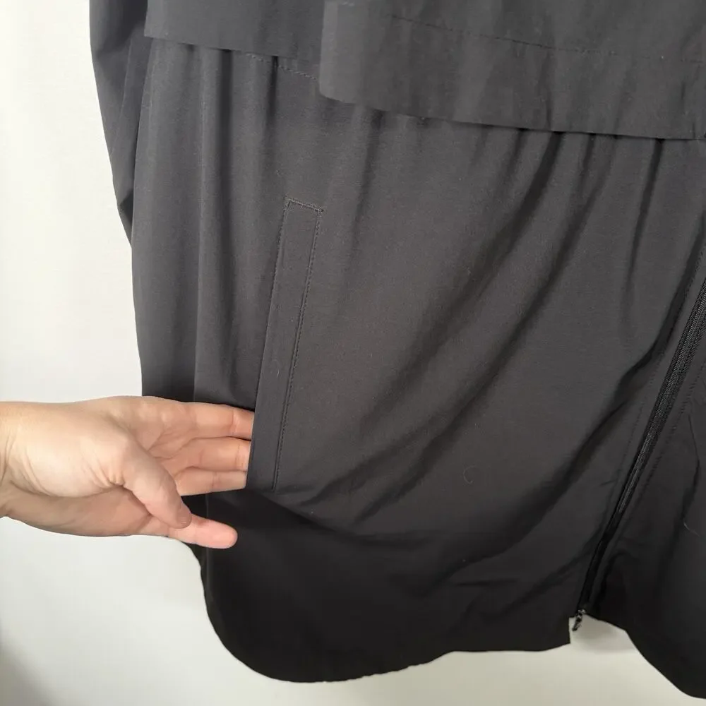 J Jill Fit Black On the Go Layered Jacket Hidden Hood Travel Womens‎ Plus 2x